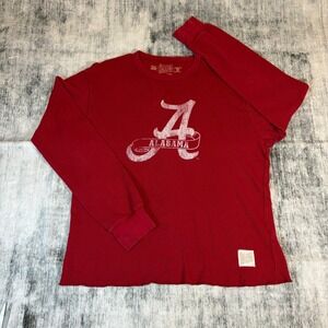 Original Retro Brand Alabama Crimson Tide Thermal Shirt Red Waffle Knit Large